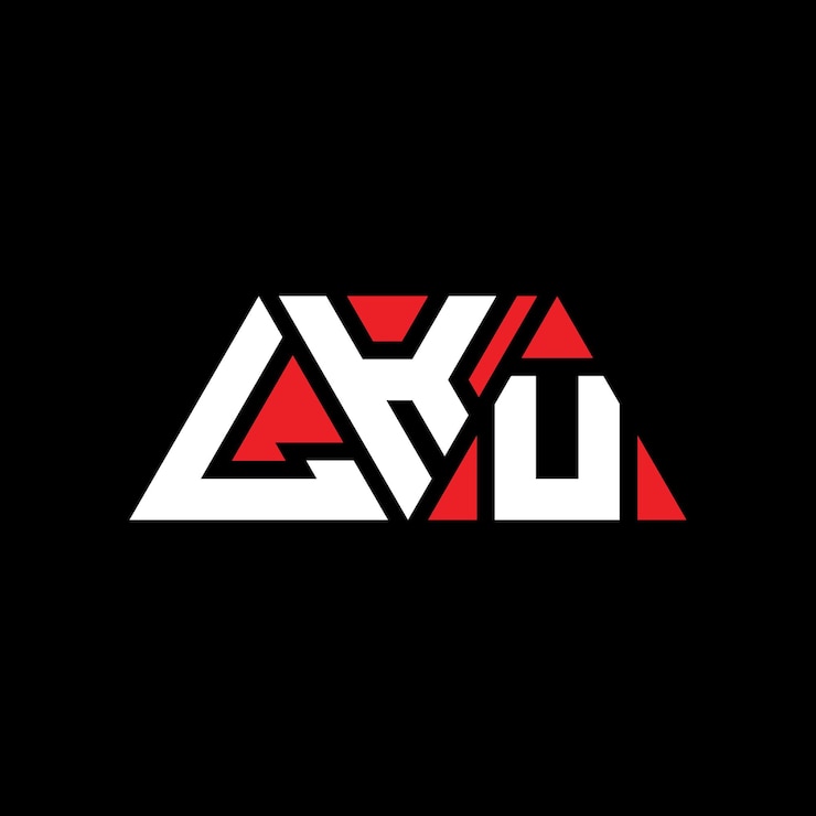 Vector el diseño del logotipo del triángulo de lku con forma de triángulo lku triángulo diseño de logotipo monograma lku triangle vector logotipo plantilla con color rojo lku logotipo triangular sencillo elegante y lujoso logotipo lku