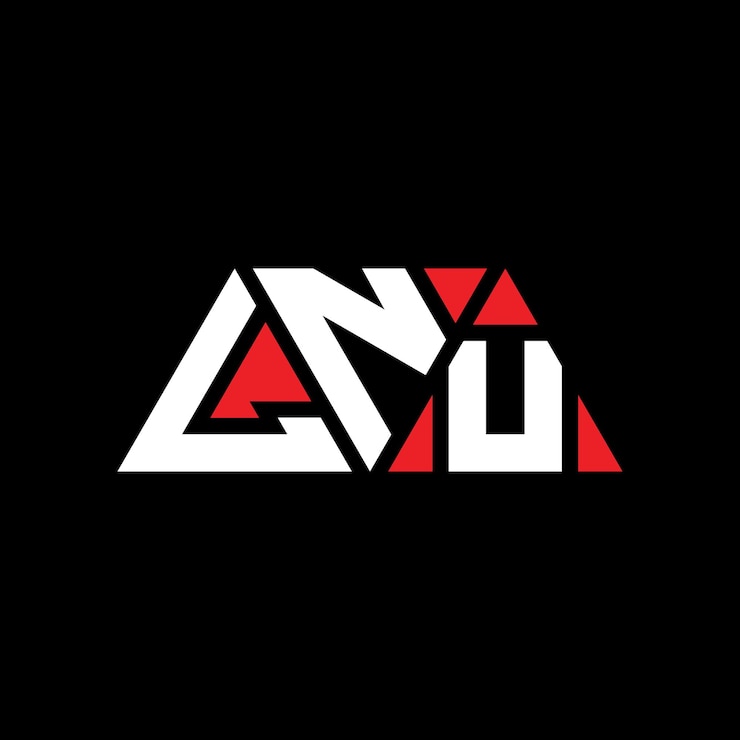 Vector el diseño del logotipo del triángulo de lnu con forma de triángulo lnu triángulo diseño de logotipo monograma lnu triangle vector logotipo plantilla con color rojo lnu logotipo triangular sencillo elegante y lujoso lnu