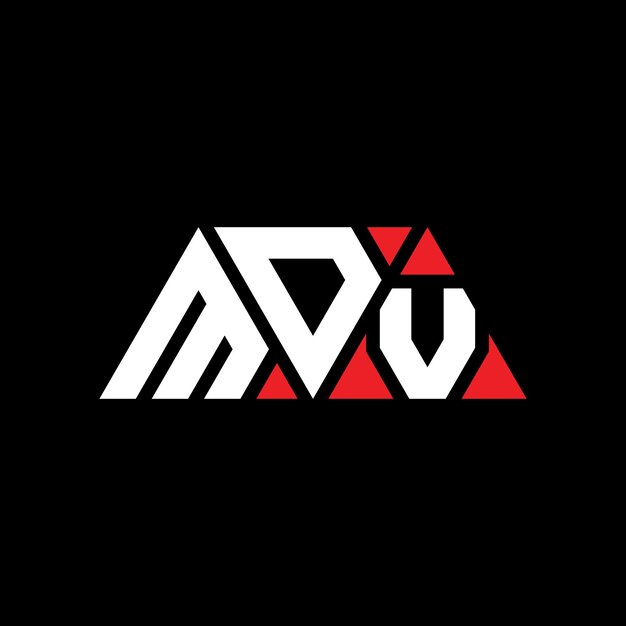 Diseño del logotipo del triángulo MDV con forma de triángulo Diseño del monograma MDV triángulo vector logotipo plantilla con color rojo Logotipo triangular MDV Simple Elegante y lujoso Logotipo MDV