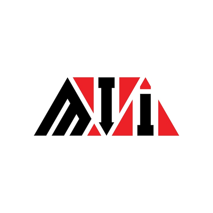 Vector diseño del logotipo del triángulo mii con forma de triángulo diseño del monograma del logotipo mii con triángulo vector del logotipo de la plantilla mii con color rojo logotipo triangular mii simple elegante y lujoso logotipo mii