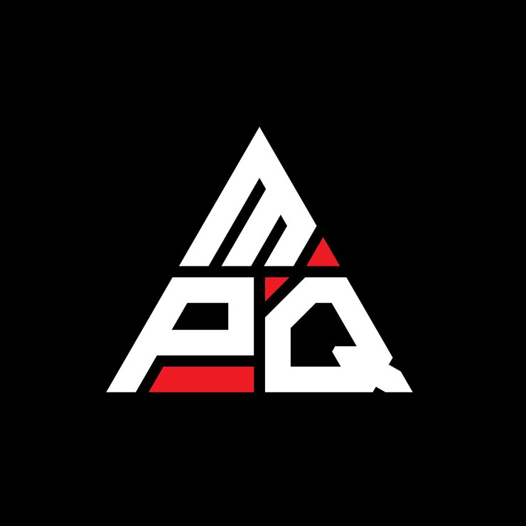 Vector diseño del logotipo del triángulo mpq con forma de triángulo diseño del logotipo triángulo monograma modelo de logotipo vectorial del triangle mpq con color rojo logotipo triangular mpq sencillo elegante y lujoso