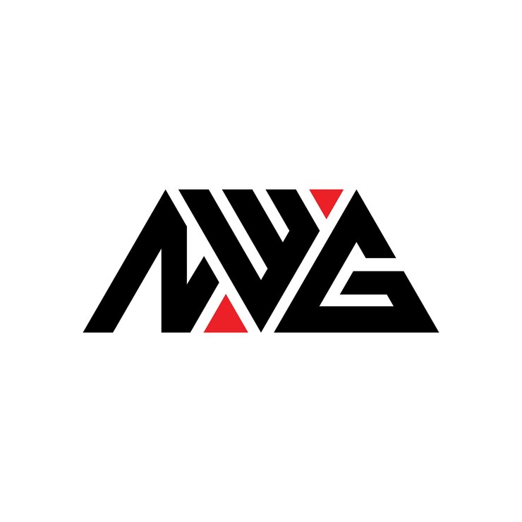 Vector el diseño del logotipo del triángulo de nwg con forma de triángulo, el diseño del monograma del logotipo de nwg, la plantilla del logotipo vectorial del triangle con color rojo, el logotipo triangular de nwg simple, elegante y lujoso.