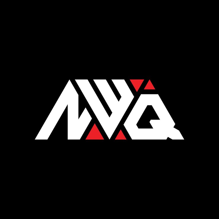 Vector el diseño del logotipo del triángulo nwq con forma de triángulo el diseño del monograma del logotipo triángulo de nwq con color rojo el logotipo triangular nwq sencillo elegante y lujoso el logotipo nwq