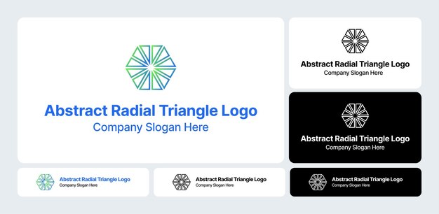 Diseño del logotipo del triángulo radial abstracto