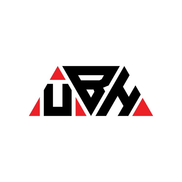 Vector el diseño del logotipo del triángulo ubh con forma de triángulo ubh triángulo diseño de logotipo monograma ubh triangle vector logotipo plantilla con color rojo ubh logotipo triangular sencillo elegante y lujoso ubh