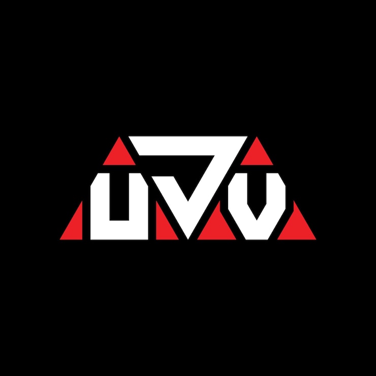 Vector el diseño del logotipo del triángulo ujv con forma de triángulo el diseño del monograma del logotipo triángulo de ujv con color rojo el logotipo triangular ujv sencillo elegante y lujoso el logotipo ujv