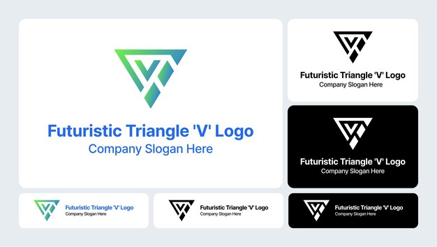 Diseño del logotipo del Triángulo V futurista