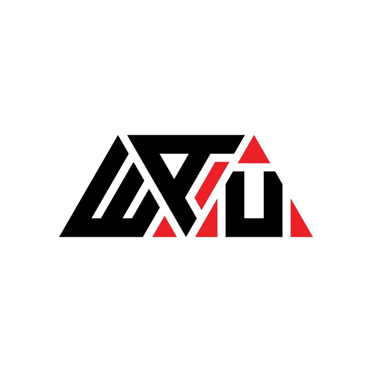 Vector el diseño del logotipo del triángulo wau con forma de triángulo diseño del logotipode triángulo monograma wau triángulo vector logotipo plantilla con color rojo wau logotipo triangular sencillo elegante y lujoso logotipo wau