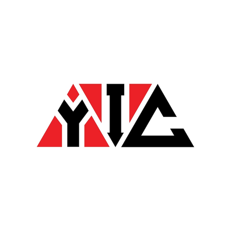 Vector el diseño del logotipo del triángulo de yic con forma de triángulo yic triángulo diseño de logotipo monograma yic vector triángulo plantilla de logotipo con color rojo yic logotipo triangular simple elegante y lujoso logotipo yic