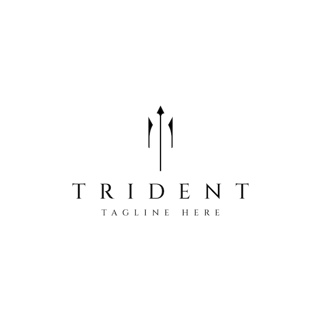 Diseño de logotipo de tridente estilizado