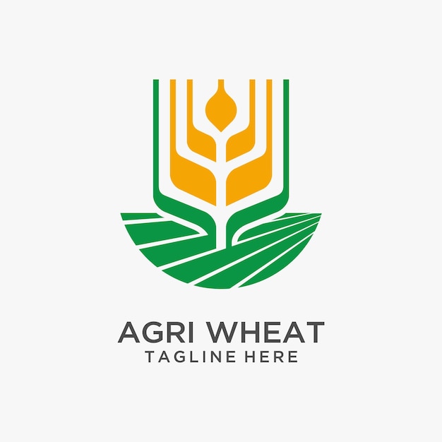 Diseño de logotipo de trigo agrícola.