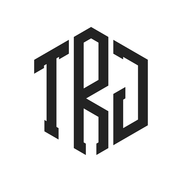 Diseño del logotipo de TRJ Letra inicial TRJ Monograma Logotipo con forma de hexágono