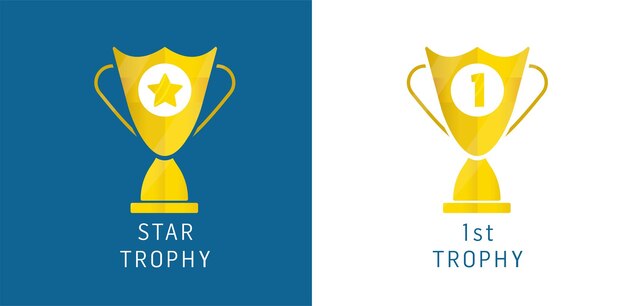Diseño del logotipo del trofeo para la estrella y la primera copa Ganador del concurso del primer lugar creativo número uno