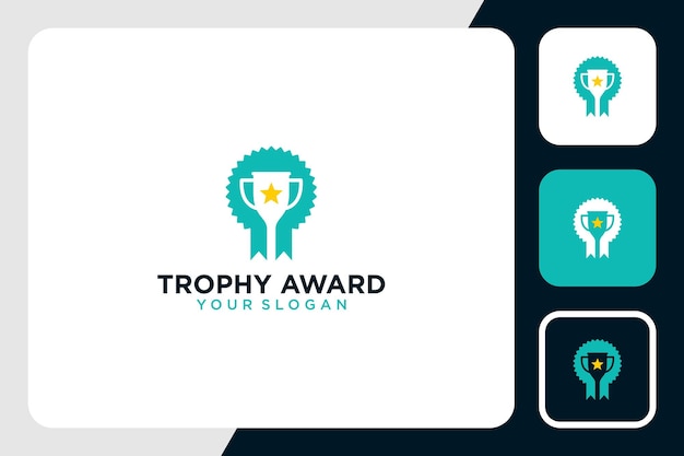 diseño de logotipo de trofeo con inspiración de premio