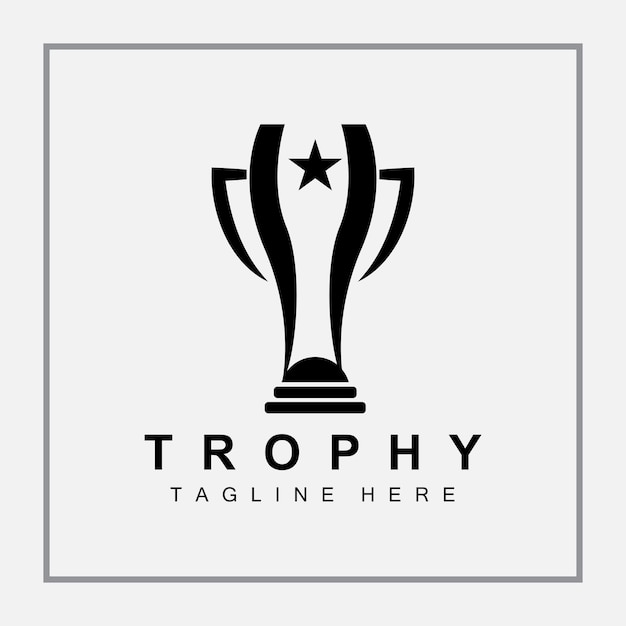 Diseño Logotipo Trofeo Premio Ganador Campeonato Trofeo Vector Éxito Marca