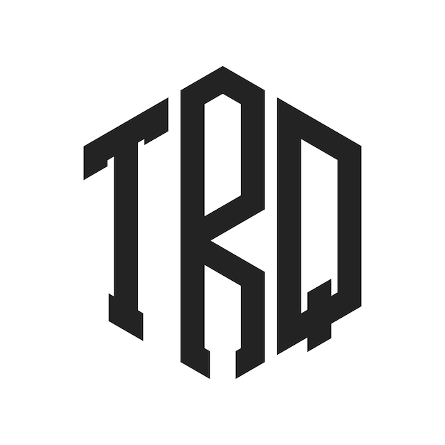 Diseño del logotipo TRQ Letra inicial TRQ Monograma Logotipo con forma de hexágono