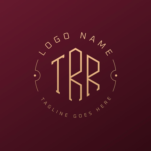 El diseño del logotipo de TRR de lujo, la letra elegante, el monograma de TRR, el logotipo minimalista, el polígono, el diseño de la plantilla de TRR.