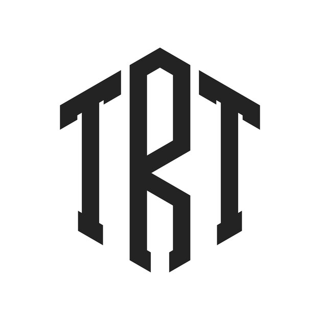 Diseño del logotipo de TRT Letra inicial TRT Monograma Logotipo con forma de hexágono
