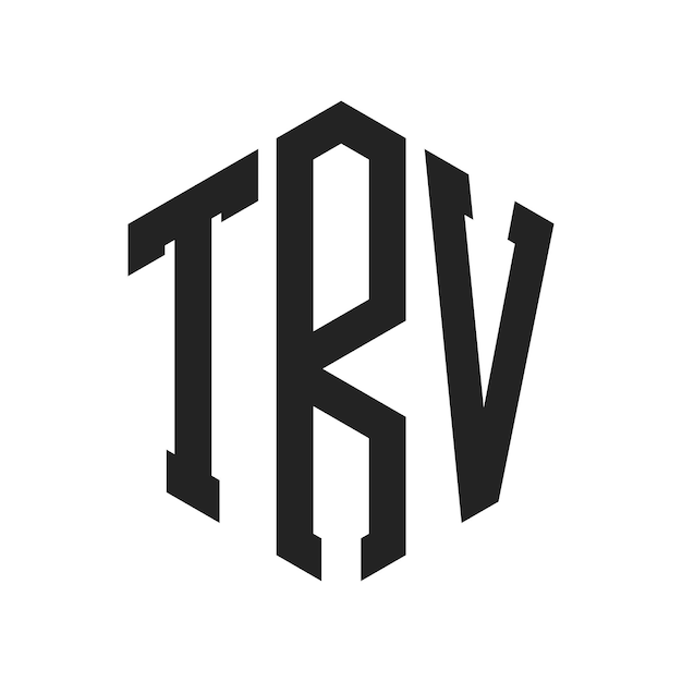 Diseño del logotipo TRV Letra inicial TRV Monograma Logotipo con forma de hexágono