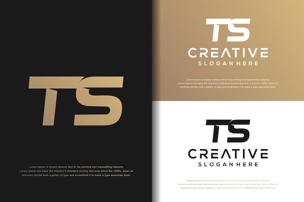 Diseño de logotipo TS de letra de monograma abstracto