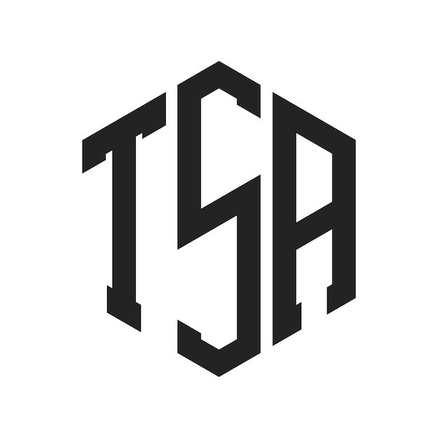 Diseño del logotipo de la TSA Letra inicial TSA Monograma Logotipo con forma de hexágono