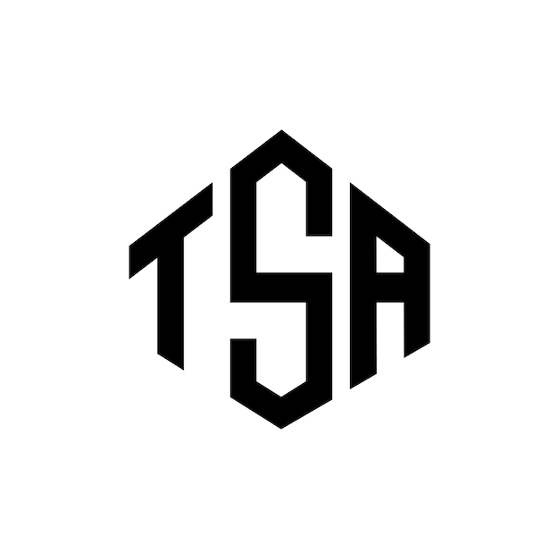 Diseño del logotipo de la TSA con letras en forma de polígono TSA diseño del logotipo en forma de póligono y cubo TSA hexágono modelo de logotipo vectorial colores blanco y negro TSA monograma negocio y logotipo de bienes raíces