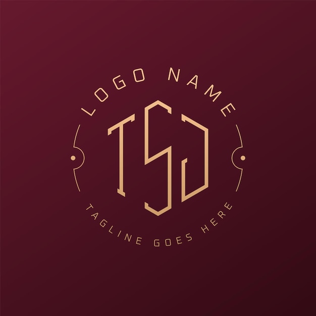 Diseño de logotipo de TSJ de lujo Letra elegante TSJ Monograma Logotipo minimalista Poligono plantilla de diseño de logotipo TSJ