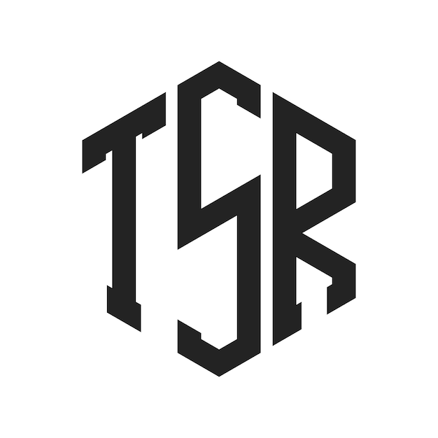 Diseño del logotipo de TSR Letra inicial Monograma de TSR Logotipo con forma de hexágono