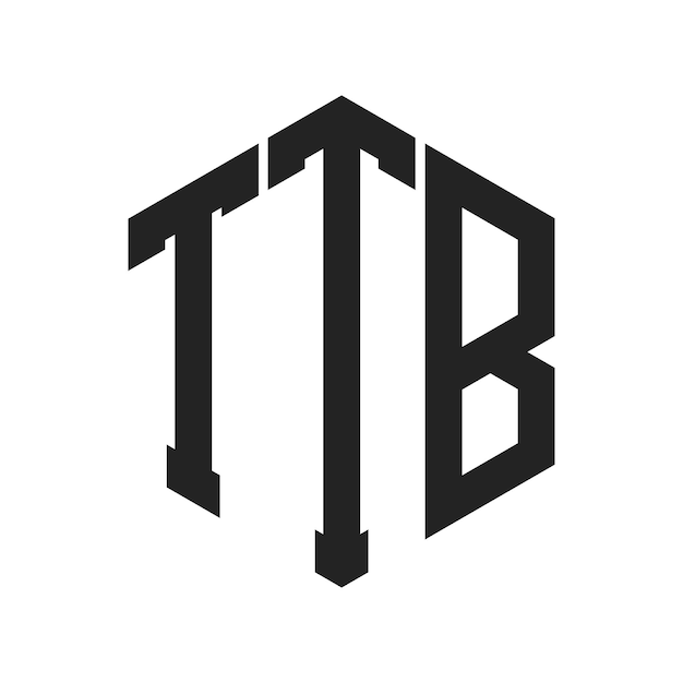 Diseño del logotipo de TTB Letra inicial Monograma de TTB Logotipo con forma de hexágono