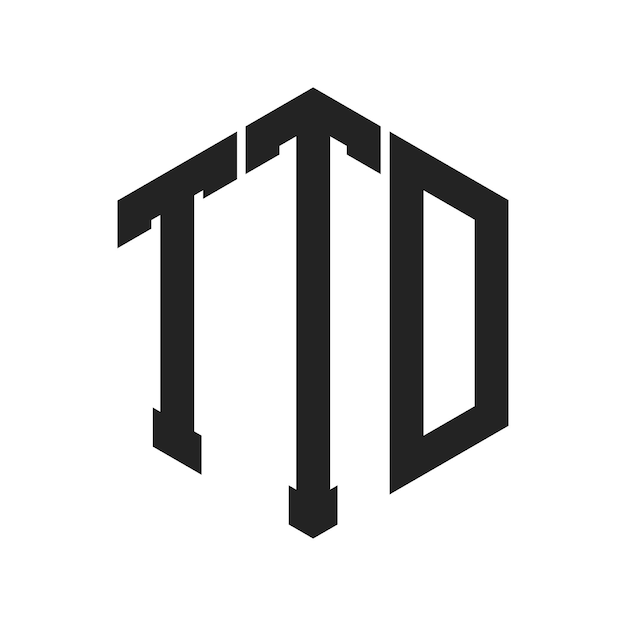 Diseño del logotipo TTD Letra inicial TTD Monograma Logotipo con forma de hexágono