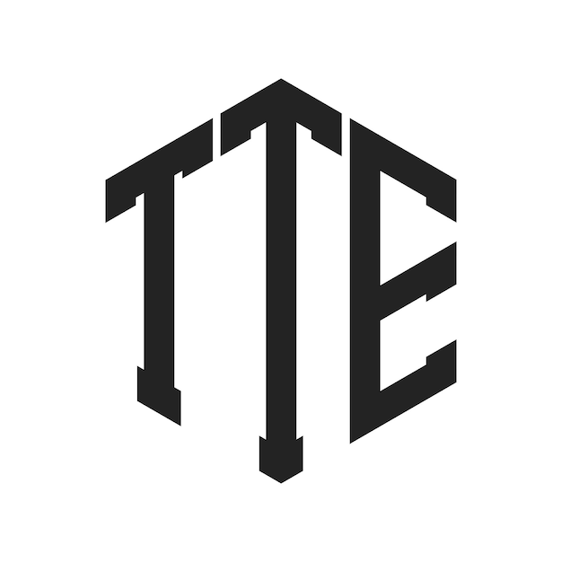 Diseño del logotipo TTE Letra inicial TTE Monograma Logotipo con forma de hexágono