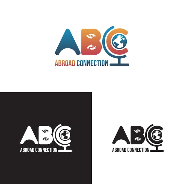 Diseño del logotipo turístico de ABC Abroad Connection