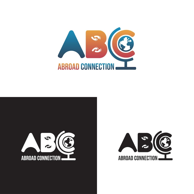 Vector diseño del logotipo turístico de abc abroad connection