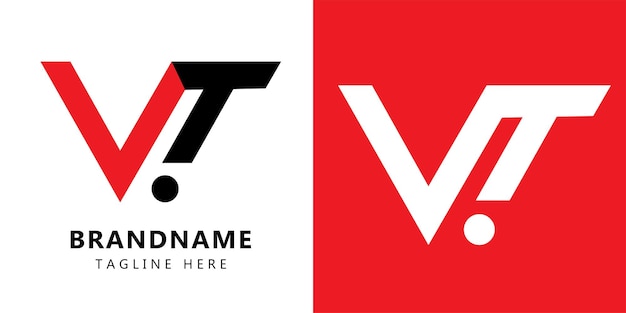 Diseño de logotipo de tv con letra inicial para logotipo de empresa y negocio vt