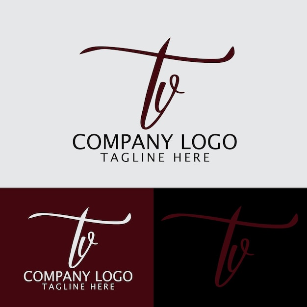 diseño de logotipo de tv moderno estilo único monograma creativo icono símbolo