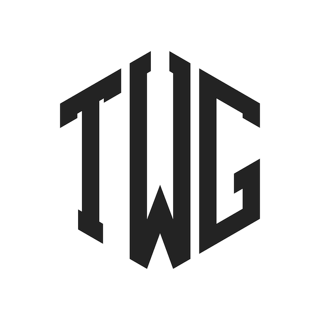 Diseño del logotipo TWG Letra inicial TWG Monograma Logotipo con forma de hexágono