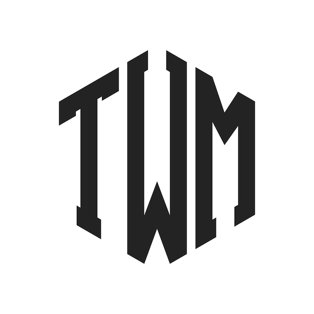 Diseño del logotipo de TWM Letra inicial TWM Monograma Logotipo con forma de hexágono