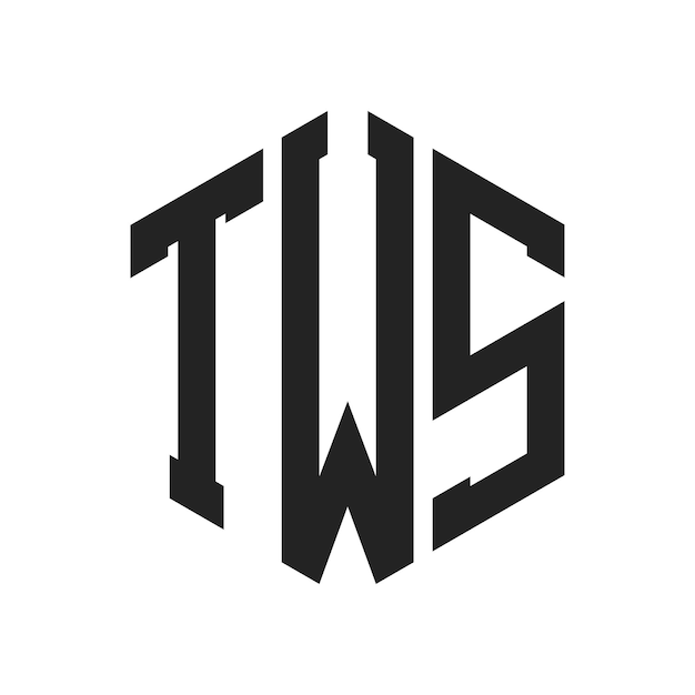 Diseño del logotipo TWS Letra inicial TWS Monograma Logotipo con forma de hexágono
