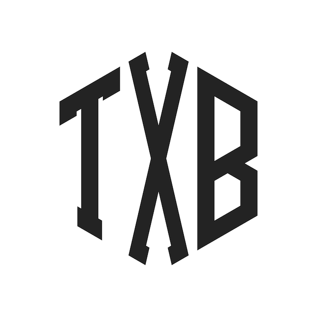 Diseño del logotipo TXB Letra inicial TXB Monograma Logotipo con forma de hexágono