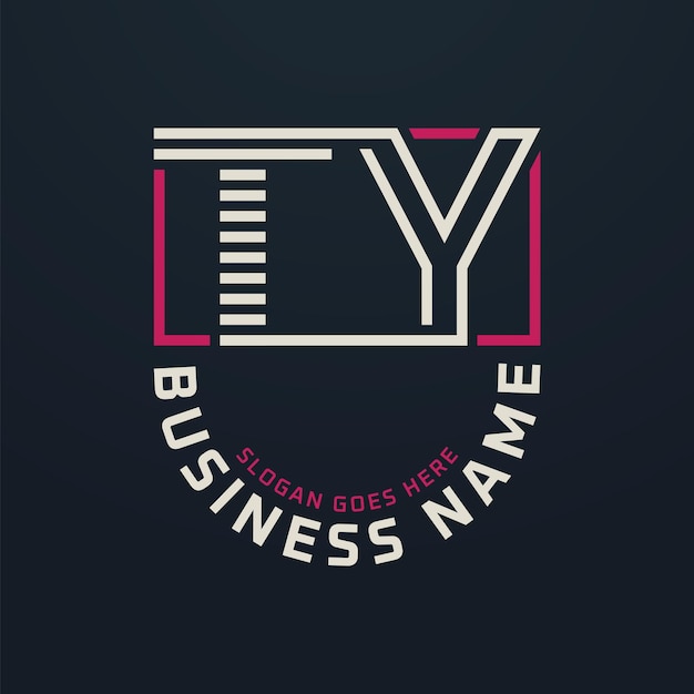 El diseño del logotipo de TY Premium TY Modern Business Logo Design