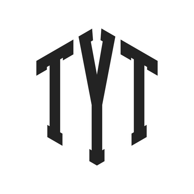 Diseño del logotipo de TYT Letra inicial TYT Monograma Logotipo con forma de hexágono