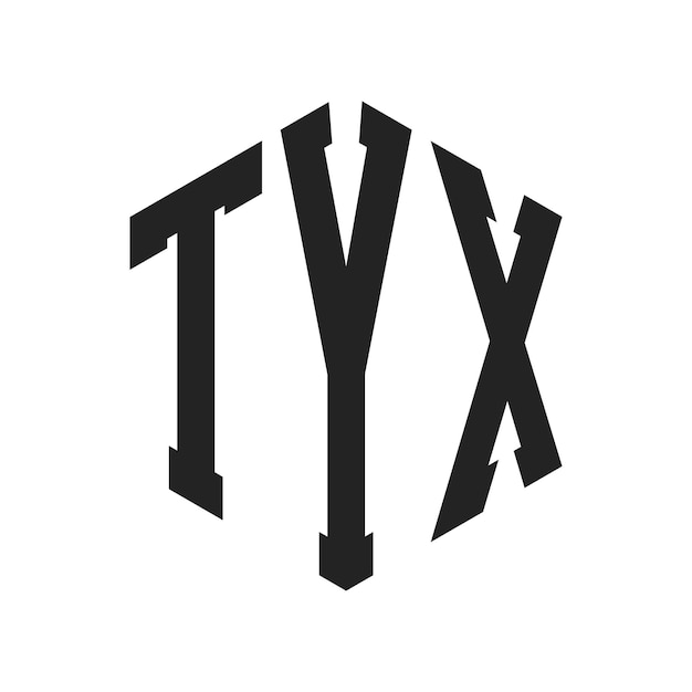 Diseño del logotipo TYX Letra inicial TYX Monograma Logotipo con forma de hexágono