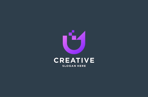 El diseño del logotipo de U data tech es un vector premium