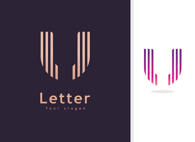 Vector diseño de logotipo u y plantilla creative u icon iniciales basadas en letras en vector