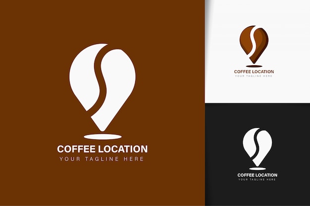 Diseño de logotipo de ubicación de café