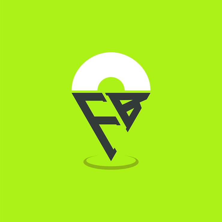 Vector diseño del logotipo de la ubicación de la carta de fb iniciales modernas logotipo de fb pinpoint para aplicaciones de mapas de navegación y negocios basados en la ubicación