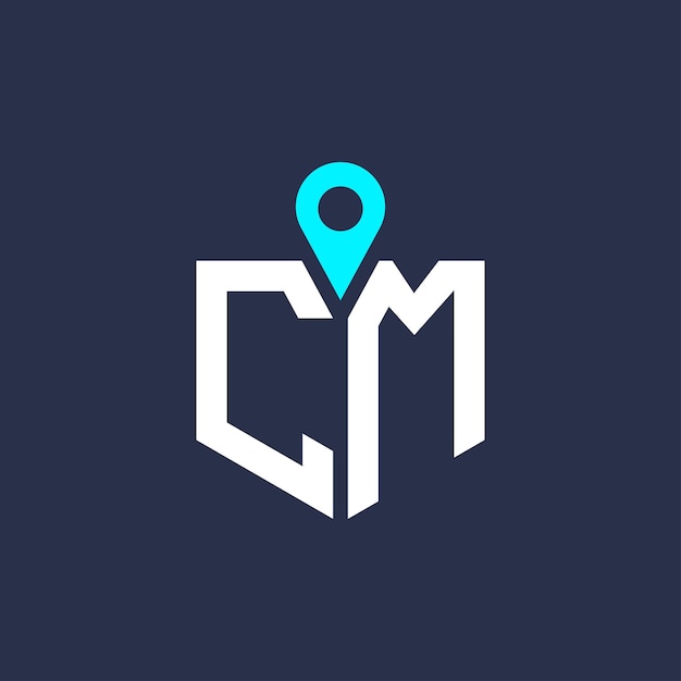 Diseño de logotipo de ubicación de CM para reclutamiento y navegación Carta Icono vectorial de logotipo CM