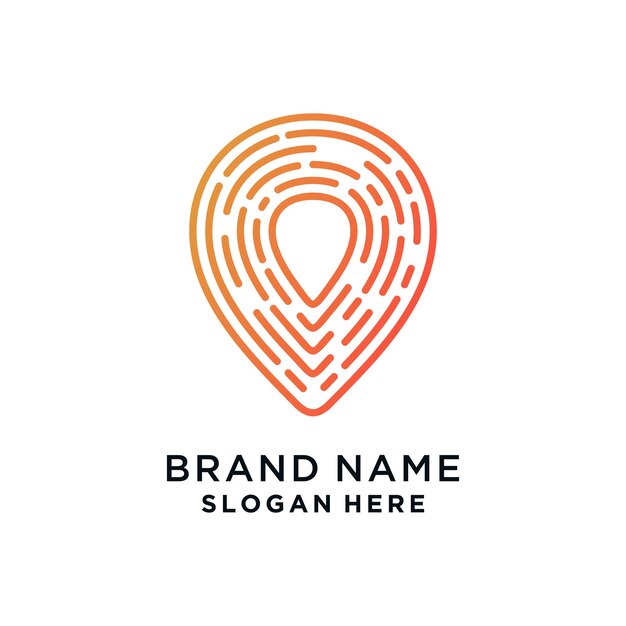 Diseño de logotipo de ubicación con concepto único de dedo Premium Vector
