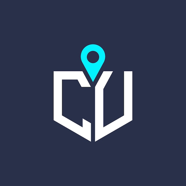 Diseño del logotipo de la ubicación de CU para el reclutamiento y la navegación