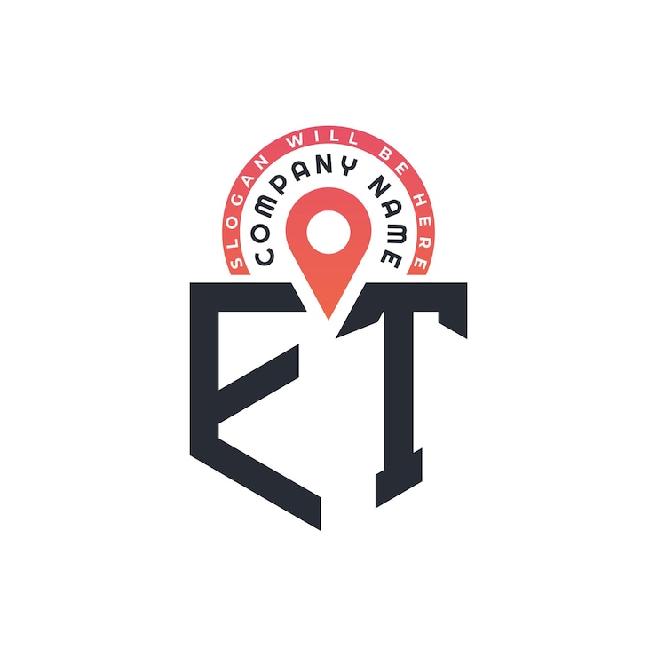 Vector diseño de logotipo de ubicación et para reclutamiento de recursos humanos y navegación carta logotipo et con icono de ubicación para negocios y tecnología